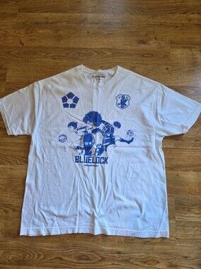 Blue Lock Graphic Anime T-Shirt - White & Royal Blue